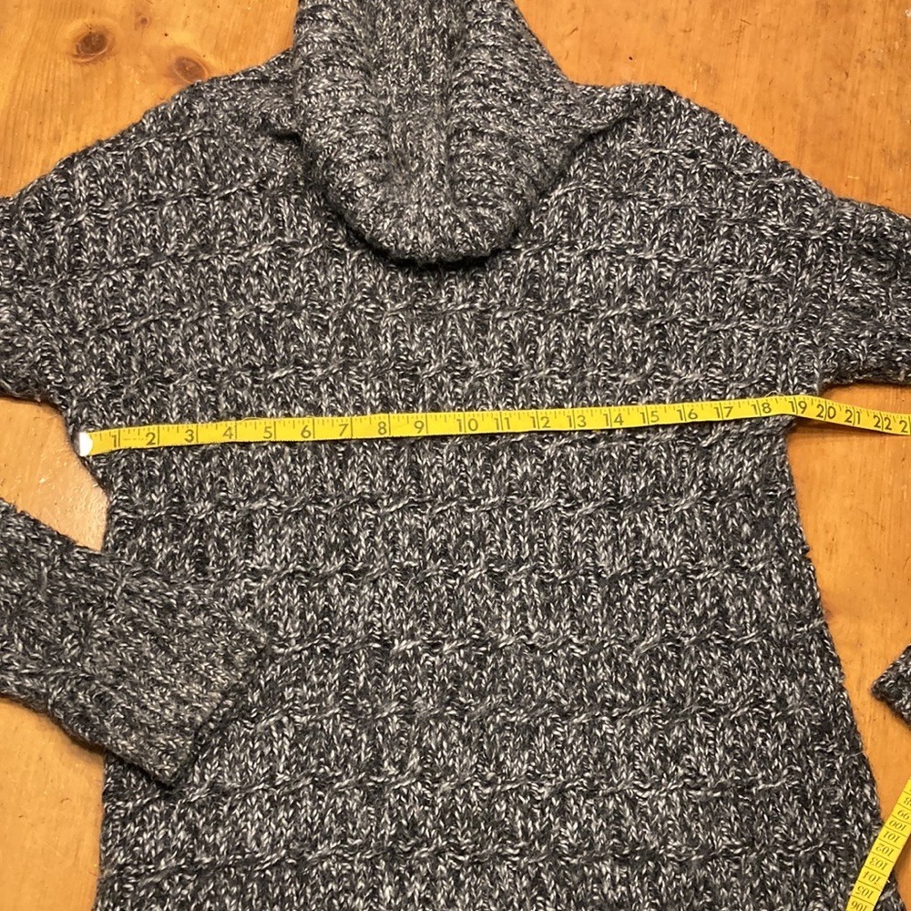 Merona Gray Marled Cozy Core Cowl Neck Wool Blend Chunky Knit Sweater Womens M - Picture 5 of 8